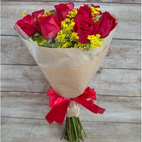 Buquê Amor Proibido c/ 20 Rosas Vermelhas